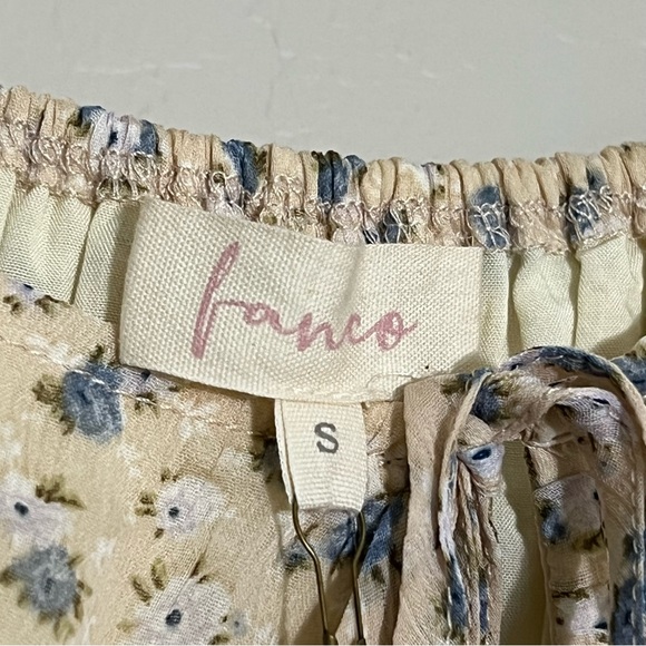 Franco Puff Sleeve Crop Top with Sheer Bottom - Picture 2 of 6